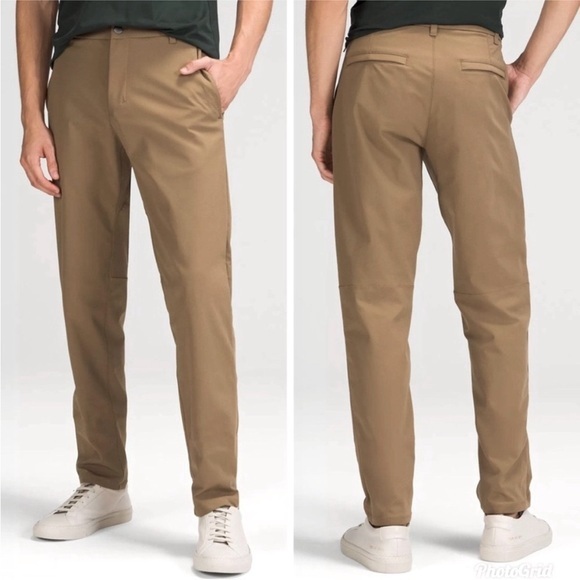New Lululemon Mens Commission Classic Fit Chino Pant Artifact Tan 34 X 33 Tall